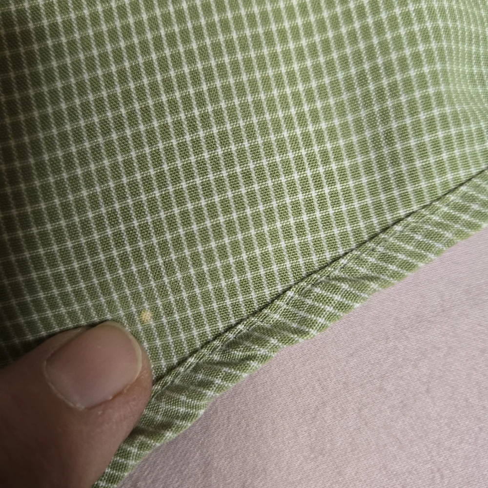 Dockers Mens XL Sage Green Micro Check Button Down Shirt Long Sleeve Polynosic - Picture 4 of 6